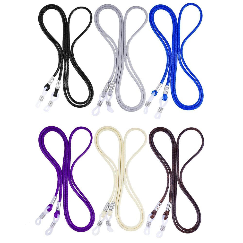 6121 6 Pcs Eyeglasses Strap & , Premium Woven Wax Eye Glasses Holders